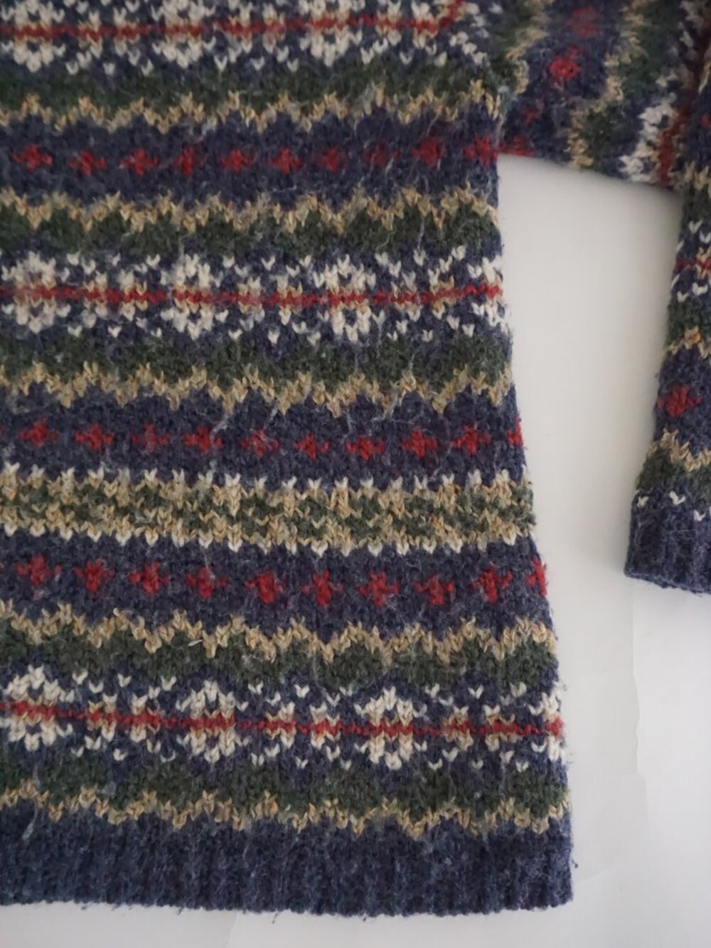 Vintage Croft & Barrow Navy Fair Isle Nordic Button Textured Knit Cardigan L - Picture 5 of 9